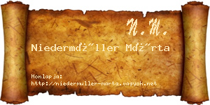 Niedermüller Márta névjegykártya