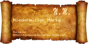 Niedermüller Márta névjegykártya