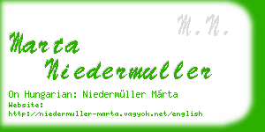 marta niedermuller business card