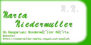 marta niedermuller business card